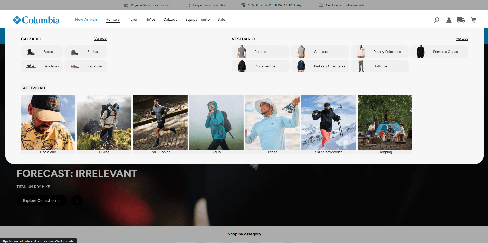 Columbia — website screenshot 2