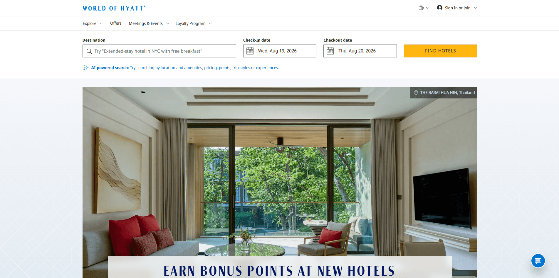 Hyatt — The Chatwal — website screenshot 3